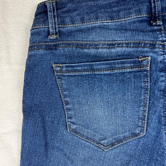 1822 Denim Blue Ankle Jeans Sz 27 Slim Straight Leg Stretch Medium Wash Low Rise - Picture 7 of 14